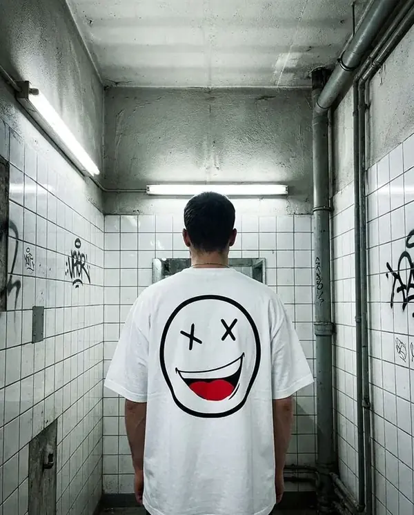 Dead Happy Tee — White — back