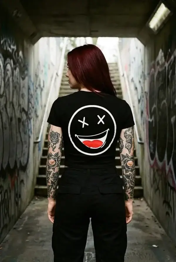Dead Happy Crop — Black — back